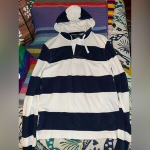 Hooded long sleeve polo
